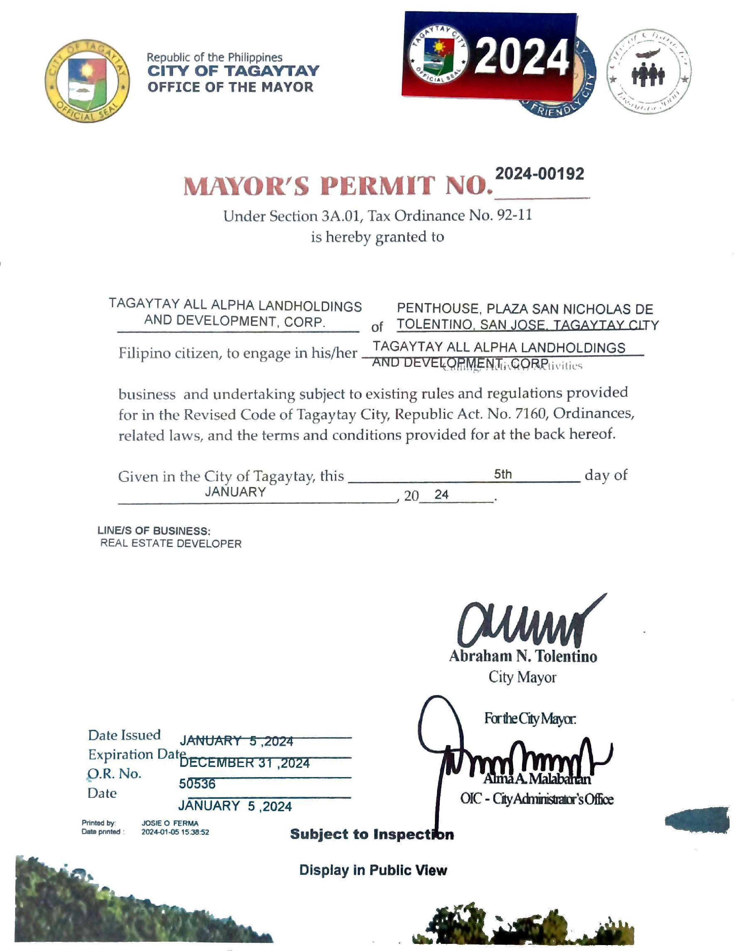 Business Permit